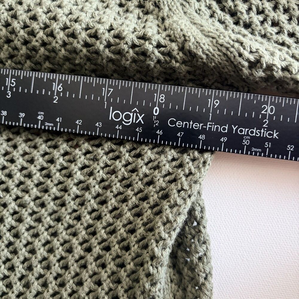 Banana Republic Women’s Open Stitch Knit Sweater Vegan Green Size Medium - Picture 10 of 12